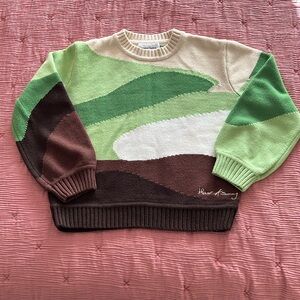 House of Sunny Golden Years Landscape Green Grass Vol 18 Sweater